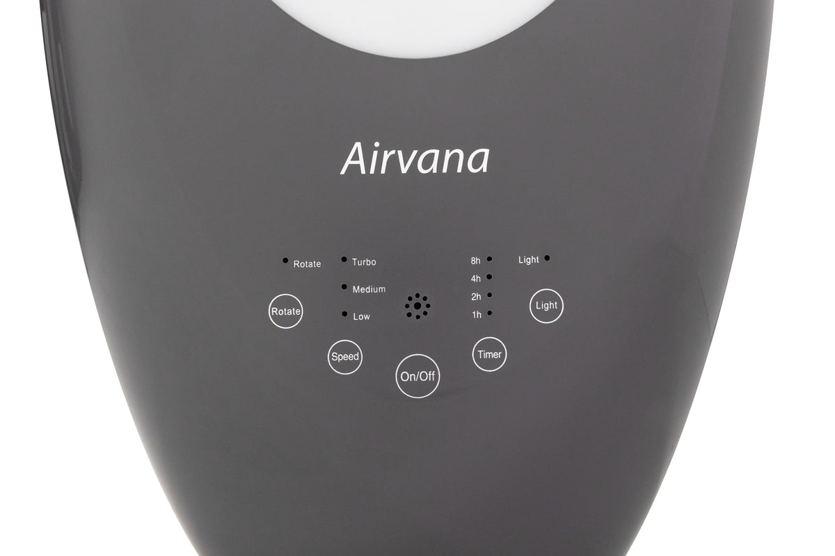 Fan with AV1700FAN- Filter Airvana Remote and Gray Vortex Bladeless