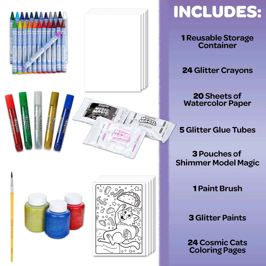 80+ Glitter Creative Child Gift Toy, Kit, Supplies, Unisex and School Arts Crafts Crayola Glitter for