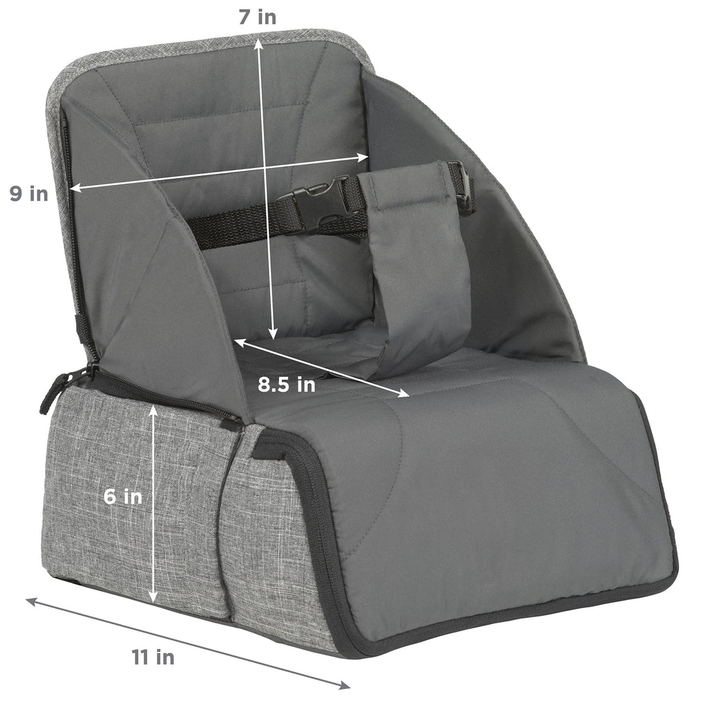Booster Contours Portable Seat Bag, Gray Diaper Explore Backpack 2-in-1 and