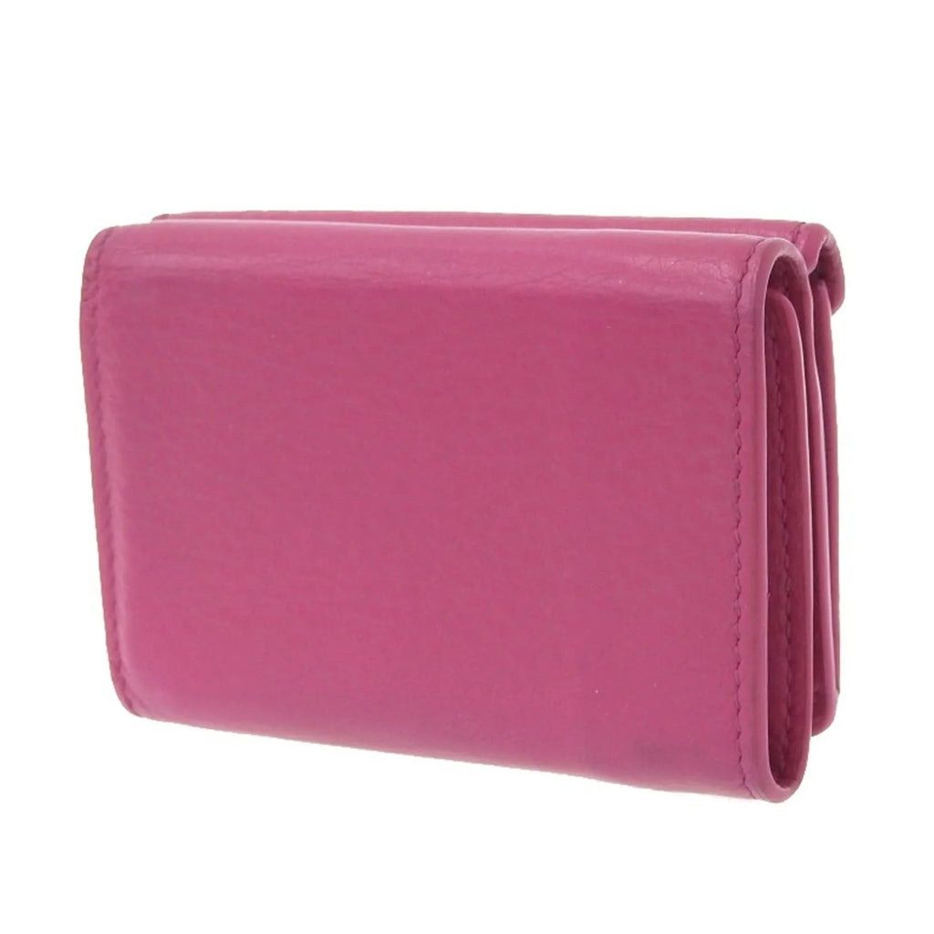 hook wallet (Good) BALENCIAGA paper tri-fold Balenciaga leather mini Pre-Owned with pink 391446