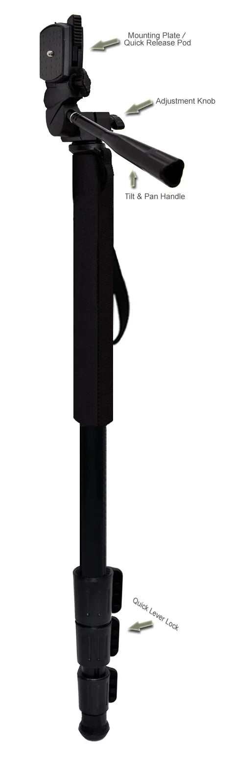 72" Professional Black / (Quick HF Canon Unipod For VIXIA R800 Monopod Release)