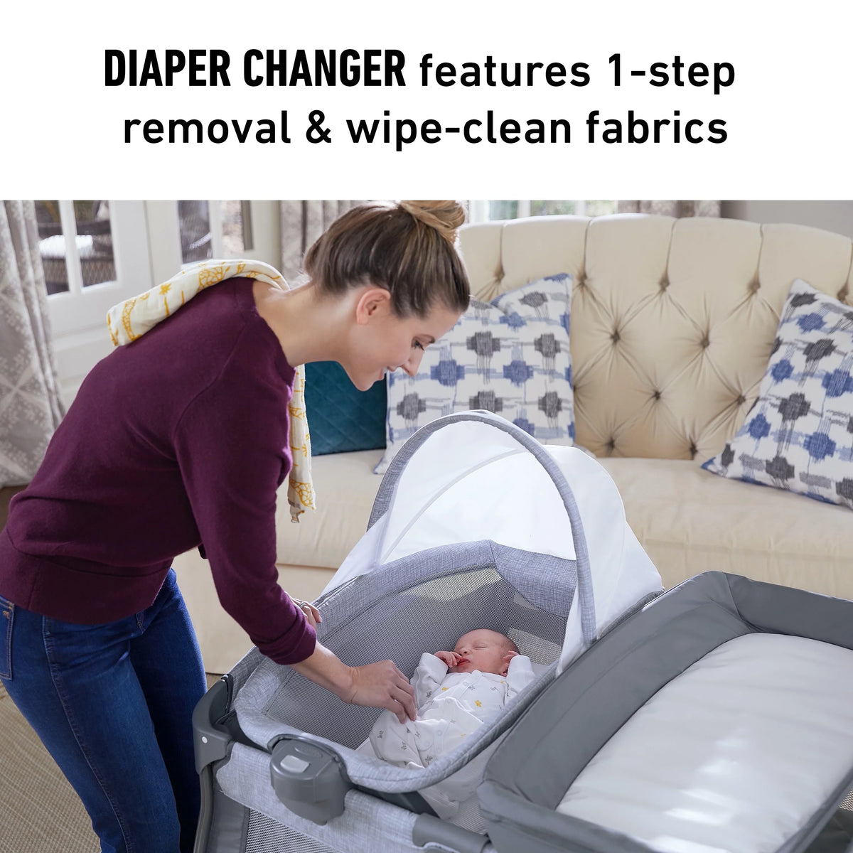 Bassinet Pack Play Playard, Connect Quick 'n Graco Alex Portable