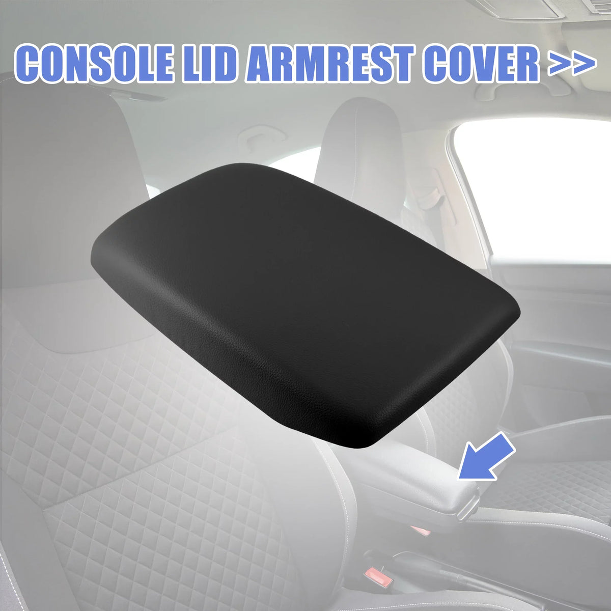 Car for Box Black Seat Highlander Cover Protector 2009-2014 Center Armrest Console Toyota Faux Leather