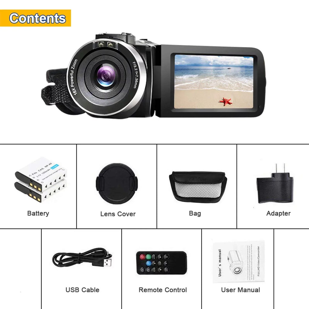 Video IR Vlogging Camera Recorder Camera Camcorder HD Youtube Vision Night for Full Video Camera MARVUE 2.7K Digital 30FPS 30MP