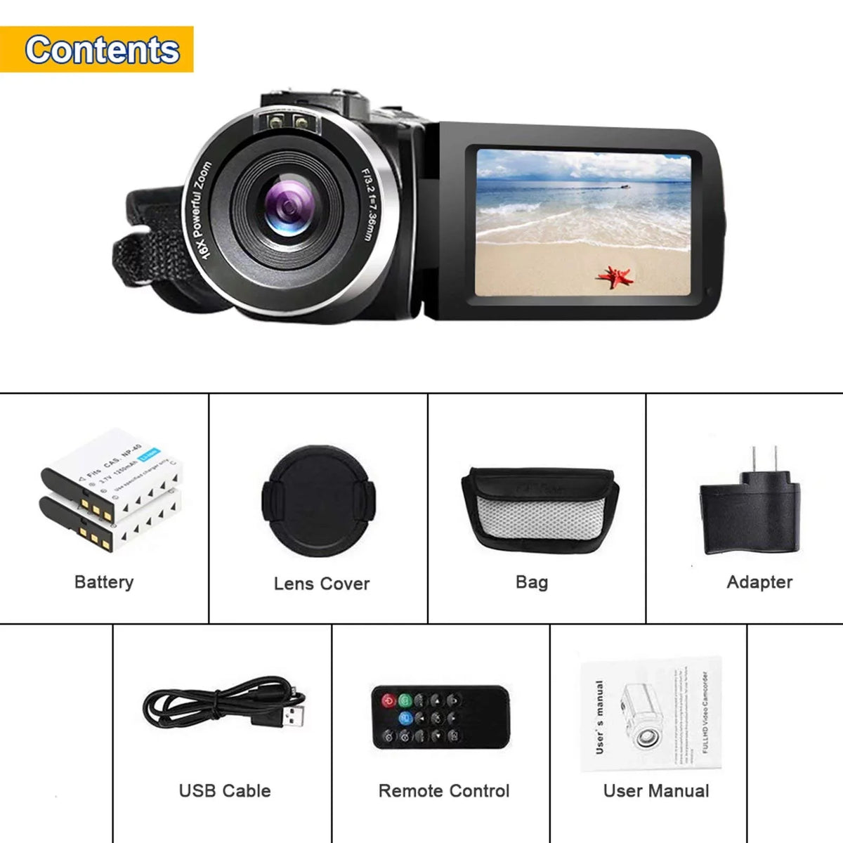 Video IR Vlogging Camera Recorder Camera Camcorder HD Youtube Vision Night for Full Video Camera MARVUE 2.7K Digital 30FPS 30MP