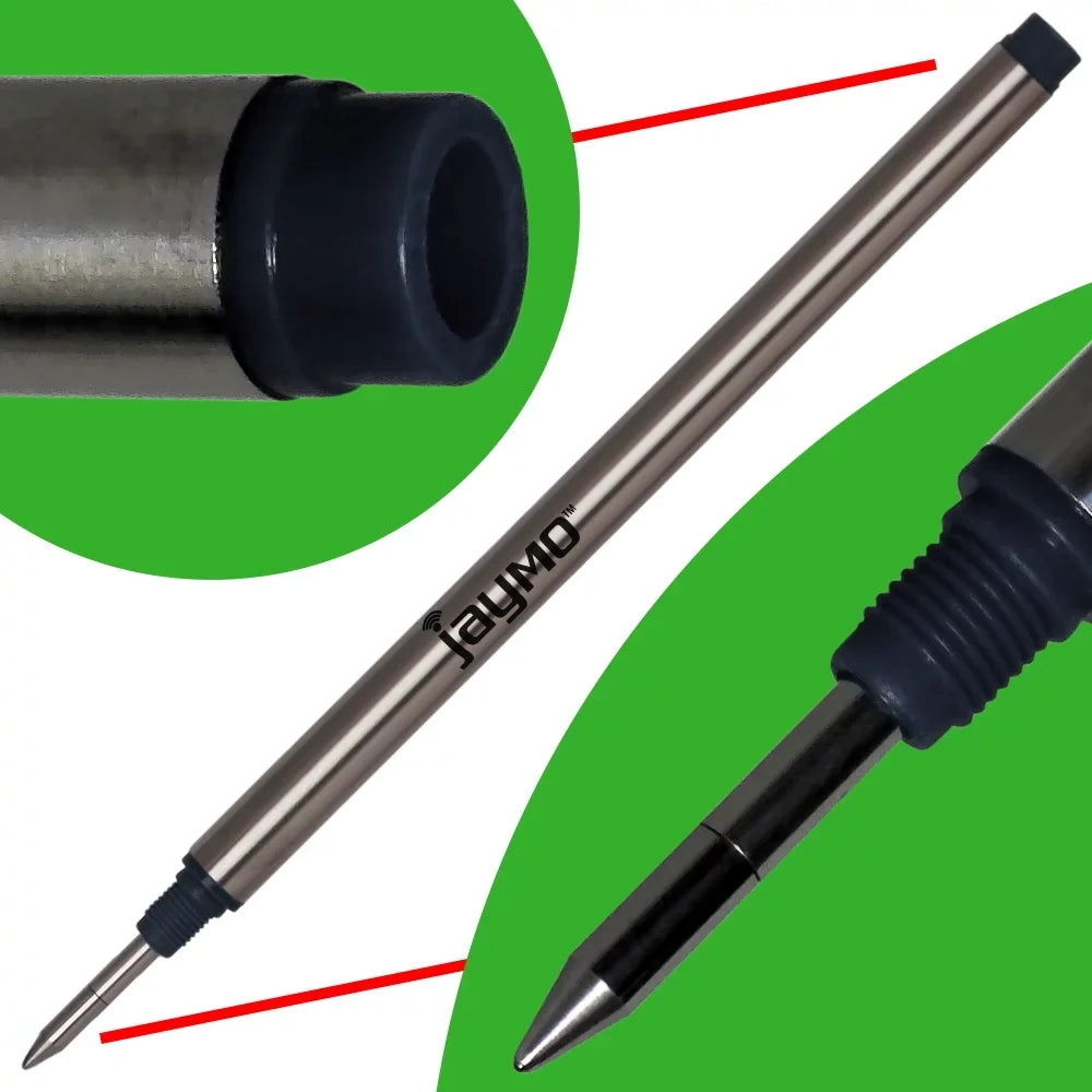 '- Rollerball / Long Measures Pen 6 - Refill mm 113 Montblanc in Black 4.44 + for Blue 6 Jaymo - Replacement 105158/105159