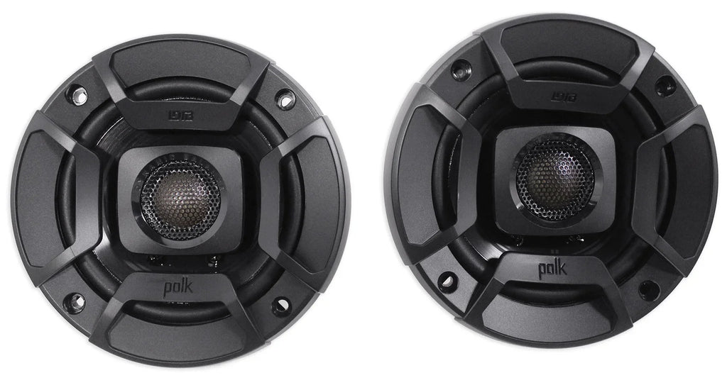 Amp Audio Tower (2) For 4" 2-Channel Polk Chrome ATV/UTVCART Speakers+MTX