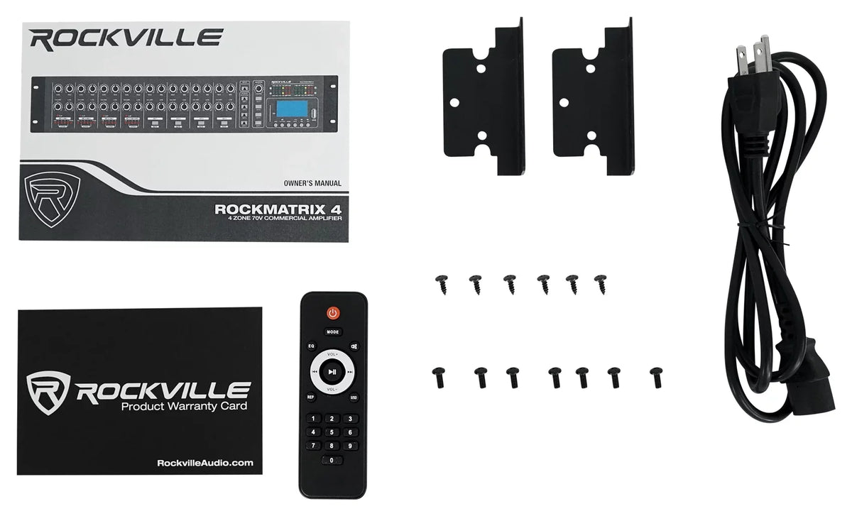 ROCK Speakers Multi Black Receiver+6) Rockville MATRIX Wall Ceiling+2) Home Room