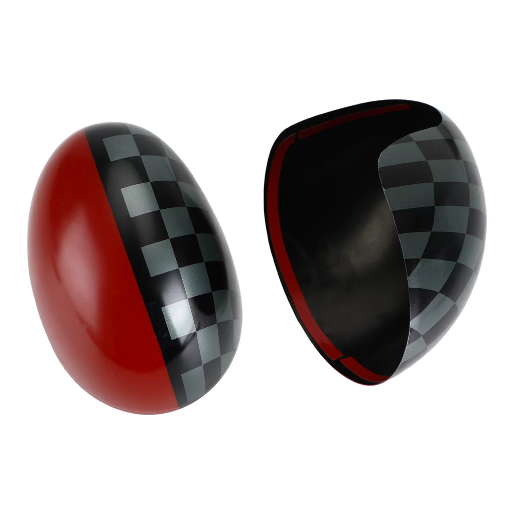 checkered F55 Red Hardtop Mirror F56 for Cover Black/Grey Cooper MINI