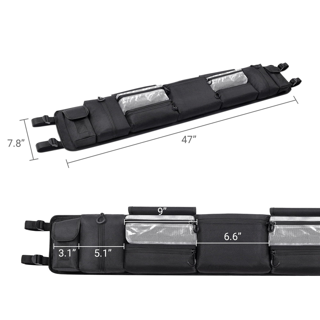 MICTUNING Most Bag UTVs Tools Rear Polaris, Storage Roll Cage UTV Bags, UTVs, and Black Full Solution Organizer, for Yamaha Kawasaki Storage Gear Size Cargo