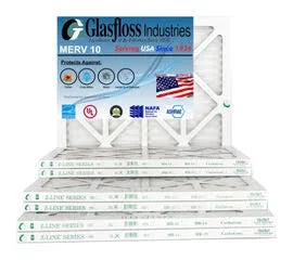 Size: 24.5x7/8 Glasfloss (Actual 10 - Air Furnace - inch) Filter 14.5 x MERV 15x25x1 -Qty:12 - in USA Made