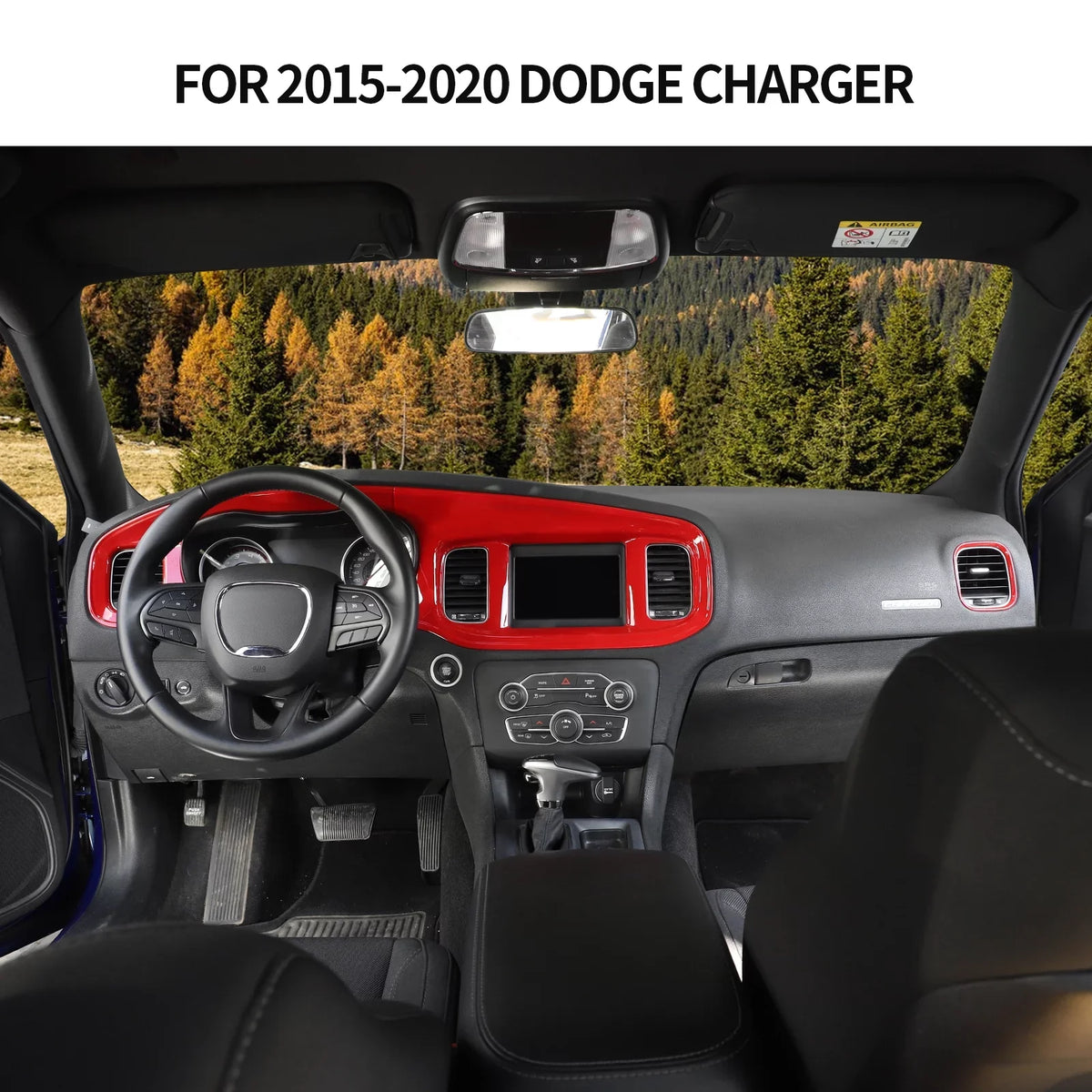 Charger Center 2015-2022,Red Trim Board Covers for Interior Console Dodge Dash CheroCar
