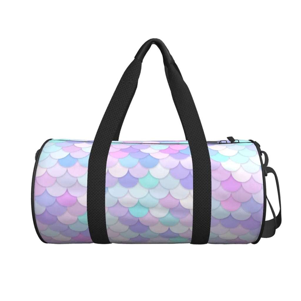 with and Bag Scales Compartment Gym Sports Luggage Waterproof Large Bag Capacity Cylinder Coaee Rainbow Pocket Bag Travel