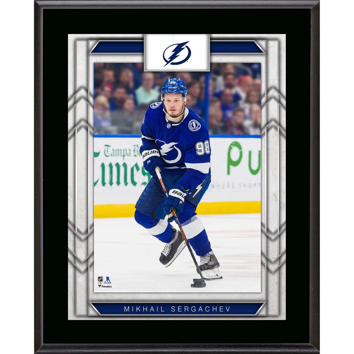 Plaque Mikhail Sergachev x Sublimated Tampa Bay Lightning 13" Player 10.5"