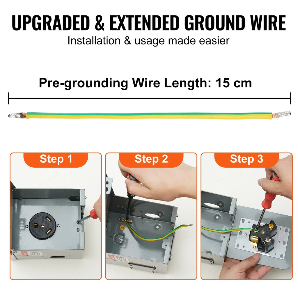30Amp Power NEMA Panel Trailer Electrical Generator Car Weatherproof Outlet 25/250V Receptacle Camper for Box, Enclosed Lockable Motorhome TT-30R, Electric RV BENTISM RV Outdoor Travel