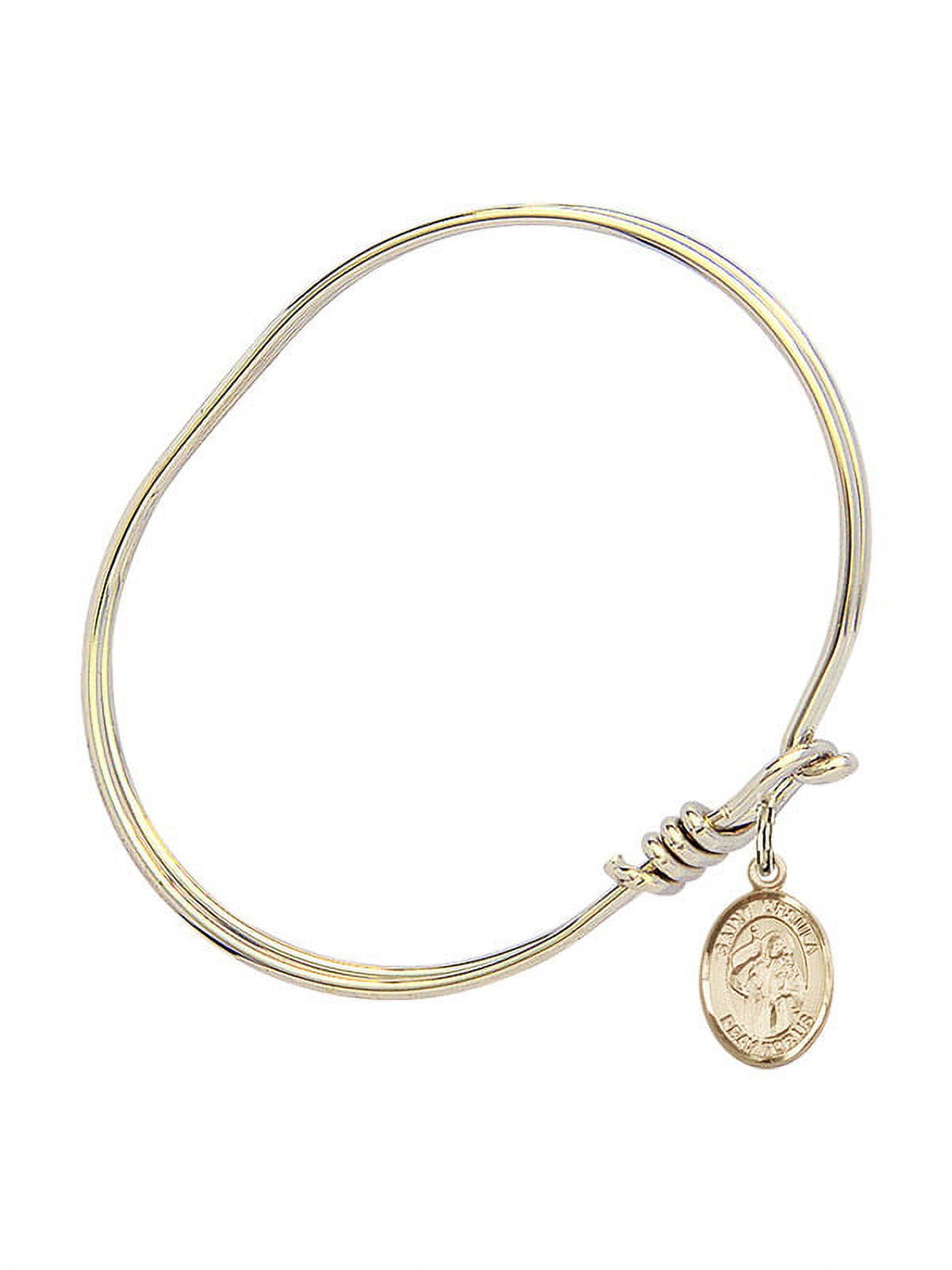 Ursula 3/4 St. in Bracelet inch Gold-Filled Bangle 5 w/ Eye Hook Oval