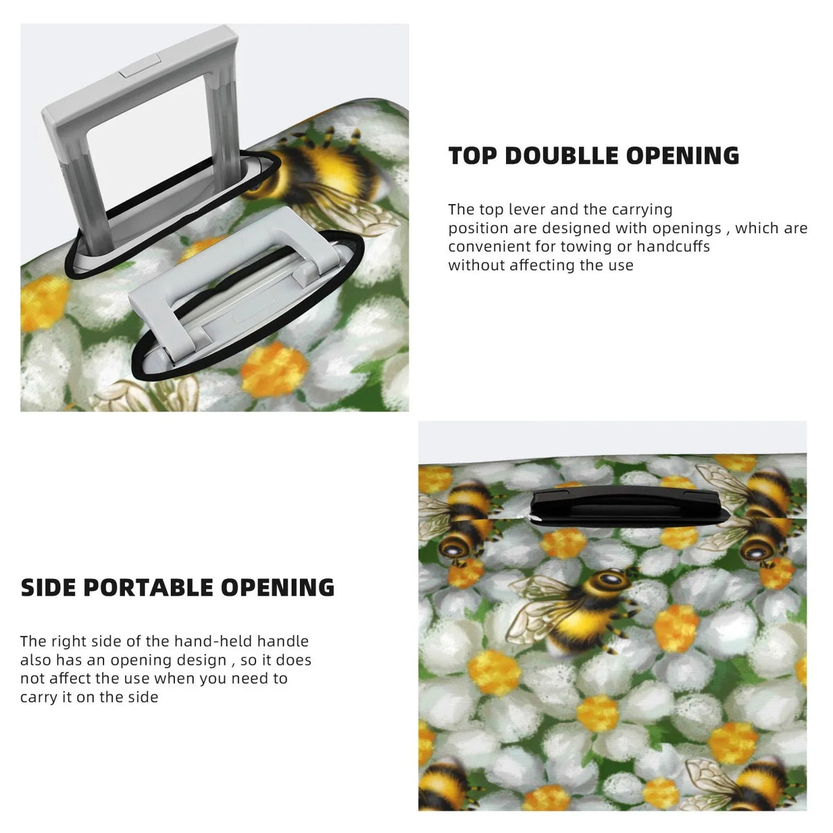 Luggage Flower Cover Suitcase Kll Bees Protector- And Suitcase Cover
