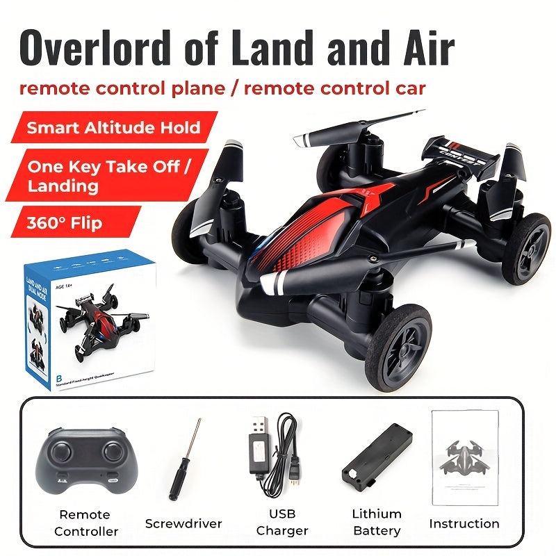 Flight, And RC Setting, Drone Switch Unmanned Stable For And Toy Toys Land Four-axis Height Drone Low-speed Gift Dual-use Air High-speed Car Intelligent