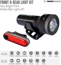 Light Light Rechargeable, COMMUTERS Weather USB Designed & Visibility, Headlight MOMODESIGN Resistant, Bike for Rear 300 Night KIT for