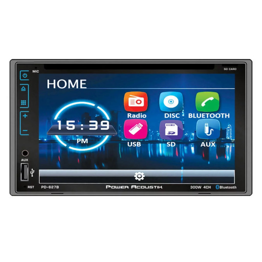 w/ Player Bluetooth Power DVD, DIN PD-627B Media Acoustik Digital Double