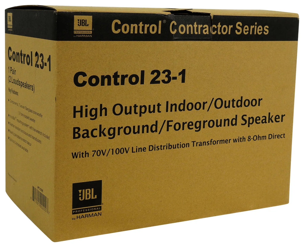 Amp + 70v JBL Control Black Speakers Wall 3" (4) 23-1 Indoor/Outdoor Commercial