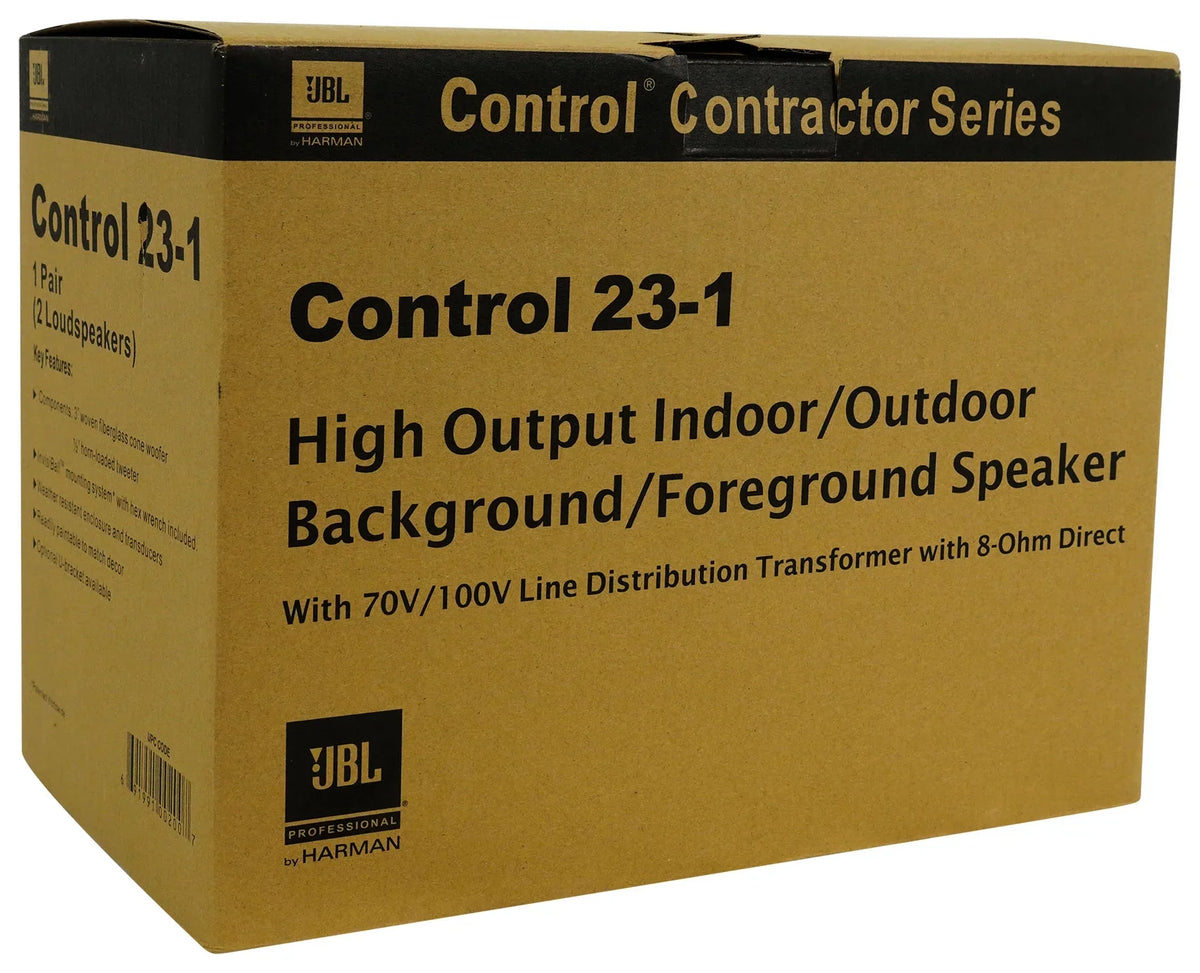 Amp + 70v JBL Control Black Speakers Wall 3" (4) 23-1 Indoor/Outdoor Commercial