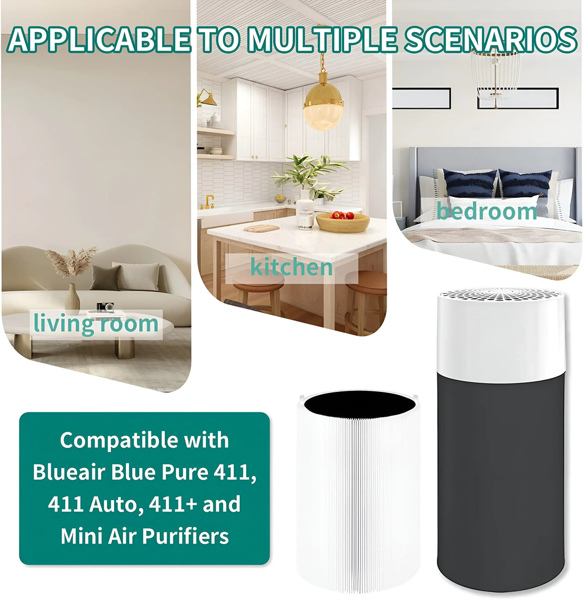 Blue AMI 411+ Pure Air 411 & for Filter PARTS Mini 411, Pure Purifier Blue Replacement