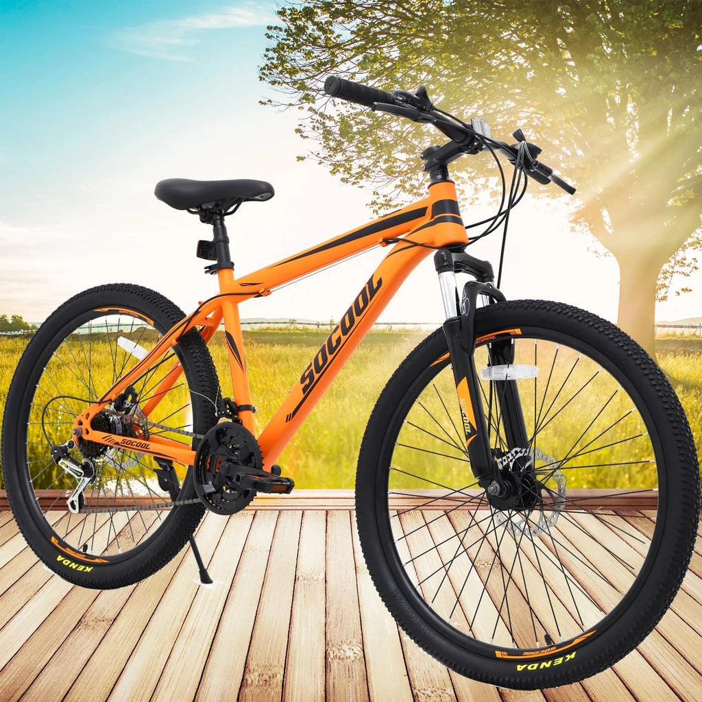 Fork Orange City Bike, Teens, or inch bike 26 SOCOOL with Suspension 21 for UF511BK Full Disc Bikes, Black, and Adult Brake Bike Mountain Speed Road