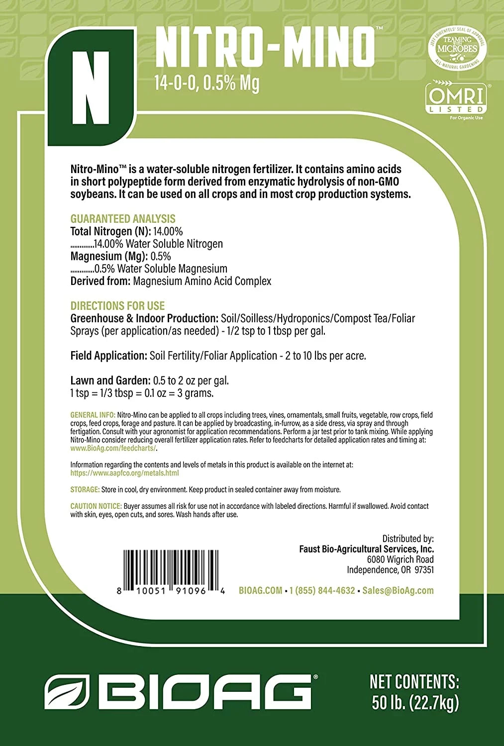 '- by & 4 bottle - Amino Soluble Nitro-Mino lb Powder Water Fertilizer BioAg Acids Nitrogen