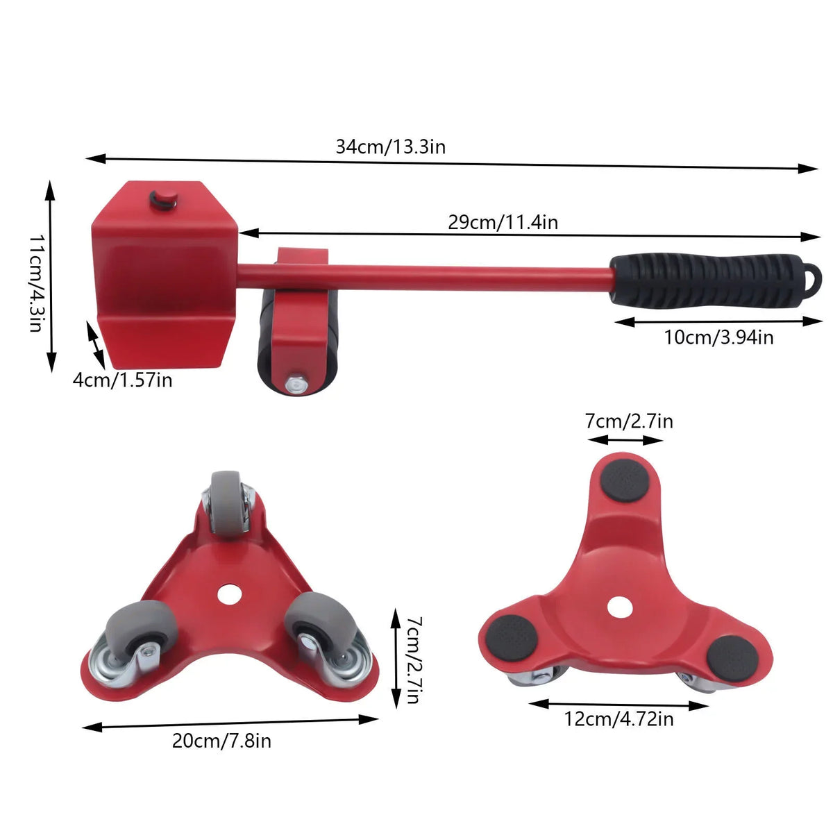 Universal Fichiouy Kit Mover Mover Red Dolly Alloy Furniture Furniture Steel Wheel with