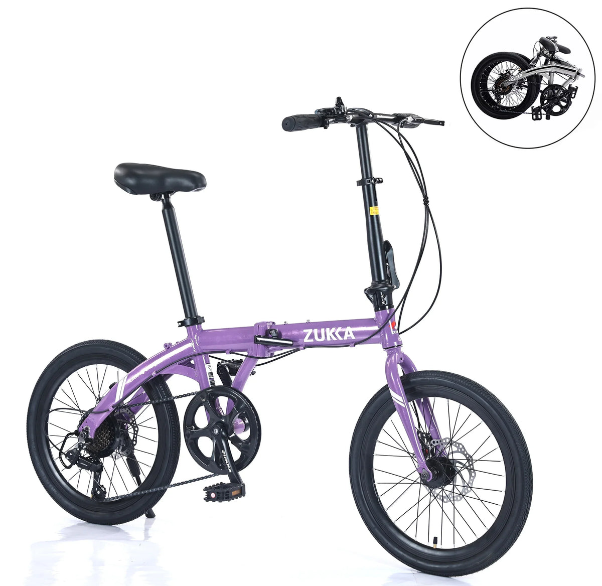 8 Bike, Frame, City Speed 20" Alloy Folding Aluminium Purple Bicycle,