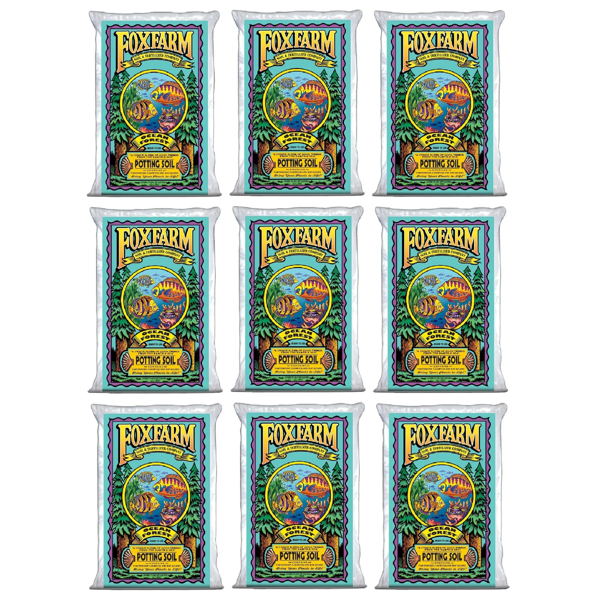 Bags 1.5 Forest pH, 6.3-6.8 Ocean Foxfarm Cubic Garden Soil Potting Feet, 9 Pack