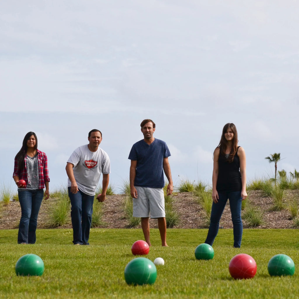 Case Bocce Balls, Regulation Rope 8 Pallino, with Set Measuring and GoSports 100mm
