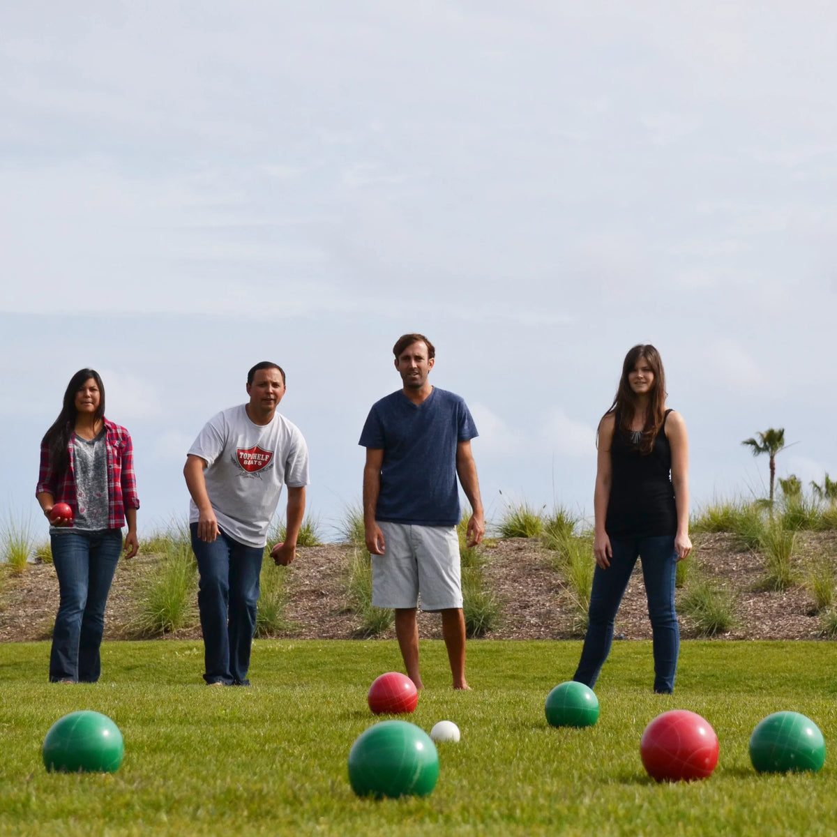 Case Bocce Balls, Regulation Rope 8 Pallino, with Set Measuring and GoSports 100mm