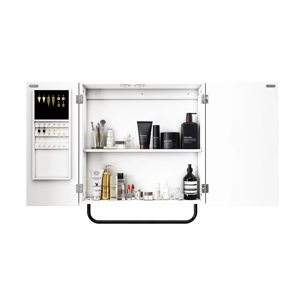 Mirror, Cabinet for Mirror HLR with 2-Tiers Jewelry Square Wall Mounted Cabinet Bathroom,