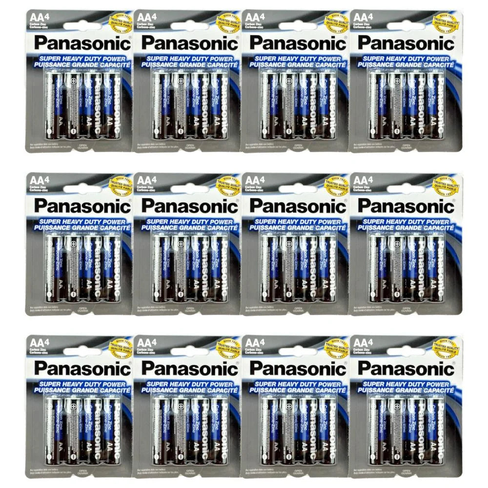 Batteries PCS A Power Duty Panasonic Super AA Double 1.5v Heavy Carbon 48 Battery Zinc