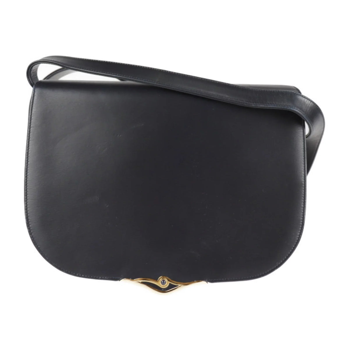 line dark sapphire bag Pre-Owned leather calf (Good) Cartier 2WAY navy clutch CARTIER shoulder