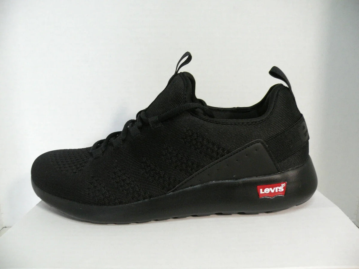 SNEAKERS LOW NEW TRAINERS SPORTS ATHLETIC LEVIS BLACK SHOES MEN 12 SIZE COMFORT
