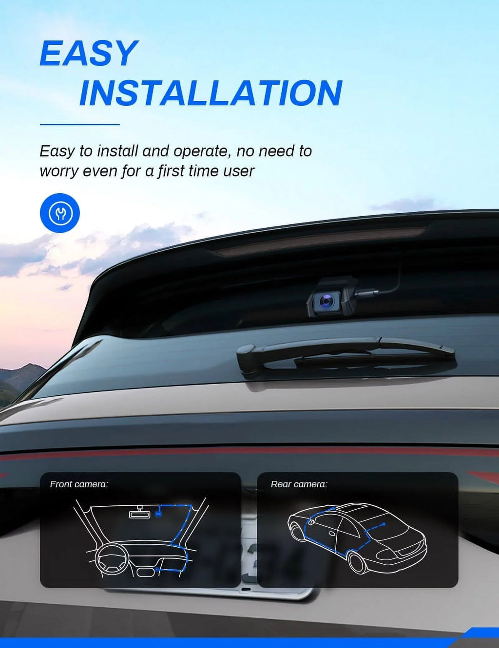 Screen Recorder 3 Camera Dashboard Camera Front Cars 2.5K Dash Backup Cam Rear, for Crosstour Dash Magnetic inch 170° IPS GPS, and