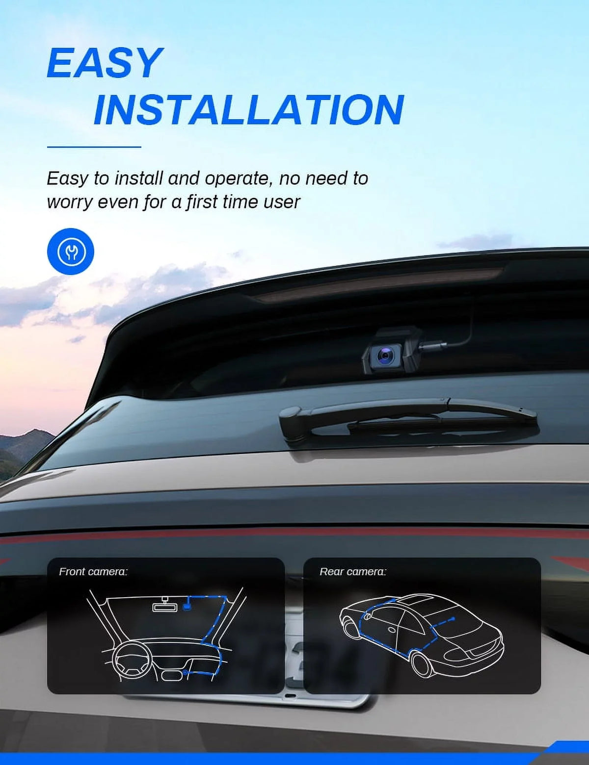 Screen Recorder 3 Camera Dashboard Camera Front Cars 2.5K Dash Backup Cam Rear, for Crosstour Dash Magnetic inch 170° IPS GPS, and