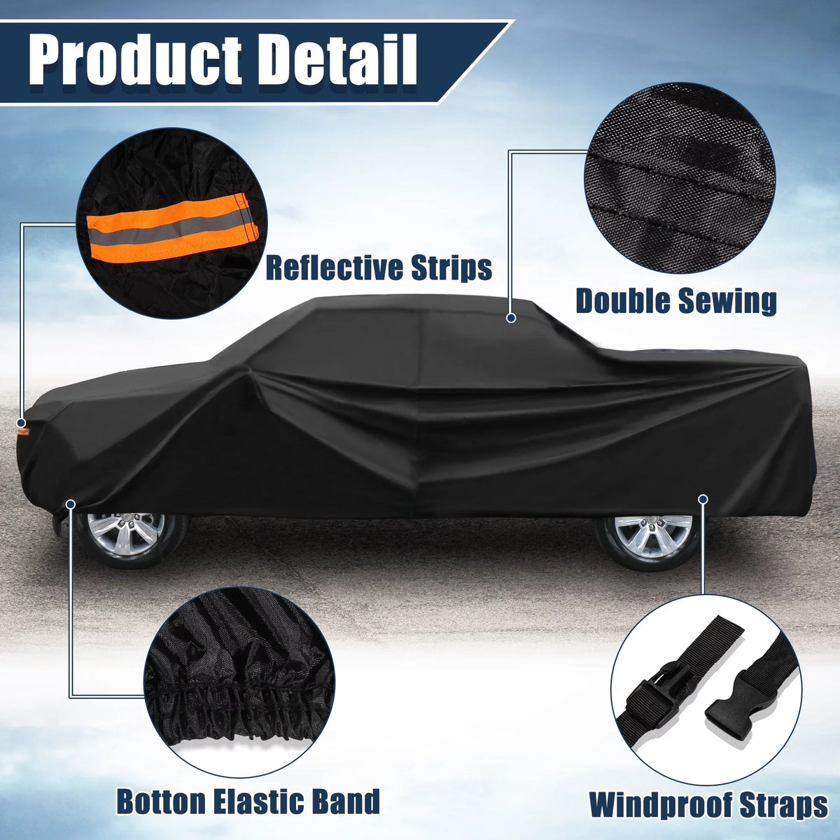 4-Door Cover Tacoma Pickup 05-2021 Toyota Crew Cab for Extended Truck Cab Black