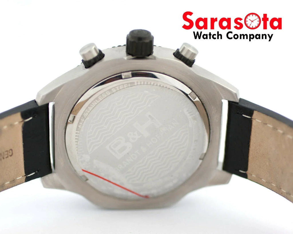 Leather Watch Dunbar Quartz &amp; Brandt 14060 Swiss Hoffman Chronograph B&amp;H Men's