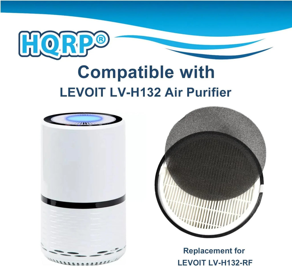 LV-H132 4-Pack with Air LV-H132-RF Set Activated Carbon HEPA HQRP Compatible Filter 3-in-1 Replacement Filter LEVOIT Purifier,