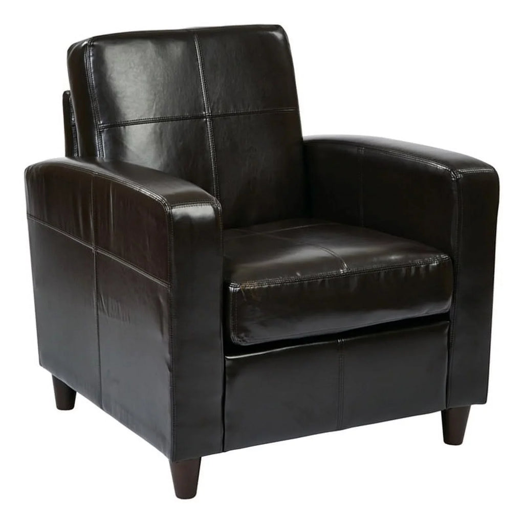 Club Transitional 18'' Faux Upholstered Atlin in Leather Chair Designs Espresso