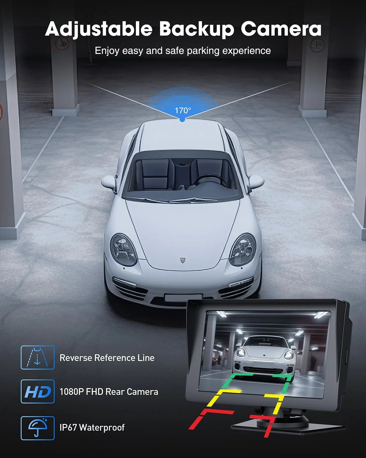 Wireless with Inch Portable Car LAMTTO Siri Camera,HD Car Apple Audio Touchscreen with Auto,Bluetooth,FM, Video,Car Navigation Carplay,1080P Portable Stereo Reverse GPS 7 Receivers Airplay,Android