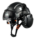 with Safety Vented Work Z89.1(Black) Approved Visor Head Hardhats Ear OSHA with Certified Industrial Hard Helmet Hat Visor Protection ANSI/ISEA Muffs Construction