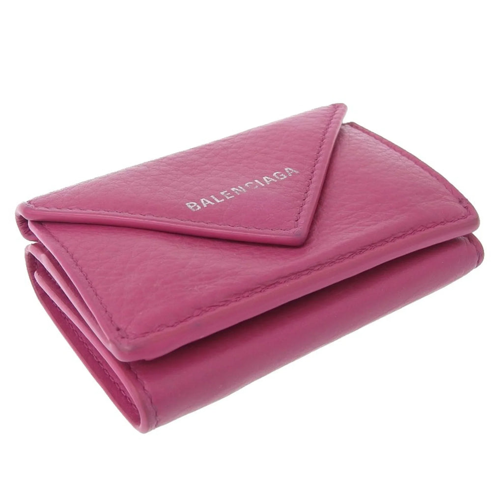 hook wallet (Good) BALENCIAGA paper tri-fold Balenciaga leather mini Pre-Owned with pink 391446