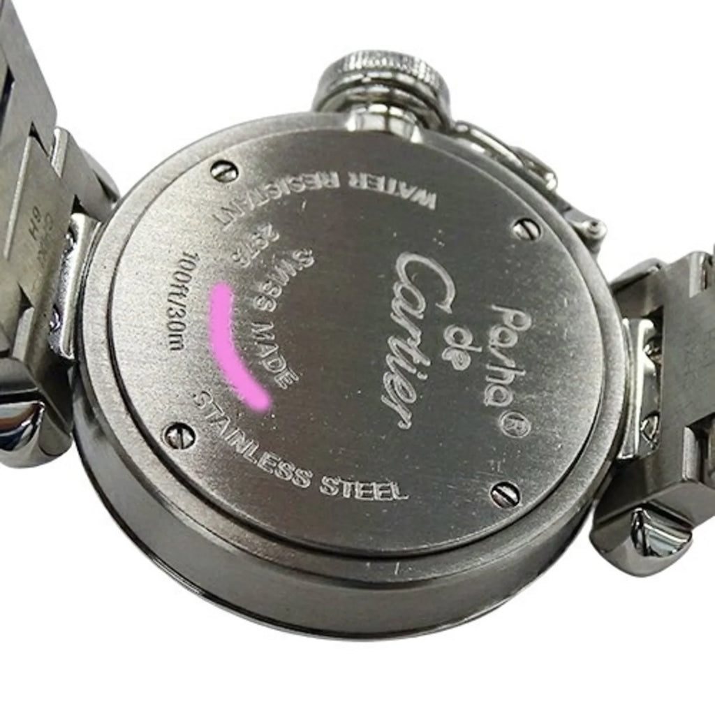 Stainless Miss Steel, Pasha SS, Polished Quartz, (Good) Ladies W3140007, Silver, Watch, Pre-Owned Cartier