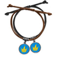 Headgear Scrawl Double Graffiti Leather Bracelet Wristband Couple Marchese Set Rope Doodle