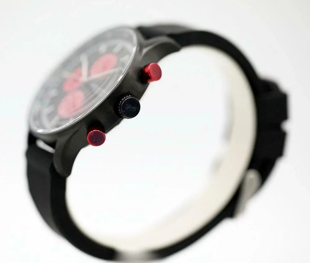 44mm Lars Larsen Black Men's Silicone Steel Quartz Black PVD Storm 133CBRS Watch